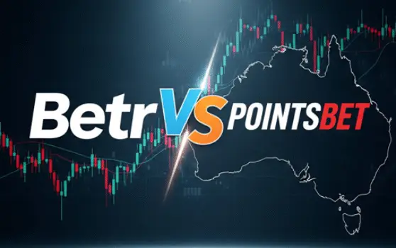 Betr and PointsBet logos merging, symbolizing the proposed all-scrip takeover offer in the Australian online gambling market.