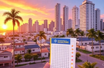 Balneário Camboriú lottery ticket with cityscape, funding education, health, and infrastructure in 2025
