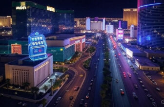 MGM Resorts Q2 2025 financial results with Las Vegas skyline and BetMGM digital elements